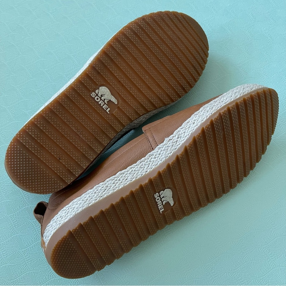Sorel Ella Women's Camel Leather & Jute Slip On Flats Espadrille - Picture 7 of 8